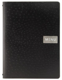 Securit Protège-menus EGO, A4, en cuir, noir