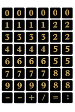 HERMA  stickers chiffres 0-9, film marqué, or sur noir