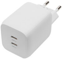 DIGITUS Chargeur USB, 2x USB-C, 65 watts, blanc