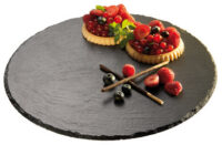 APS Plat à tarte en ardoise naturelle, rond, anthracite