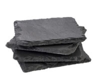 APS Sous-verre en ardoise naturelle, set de 4, 100 x 100 mm