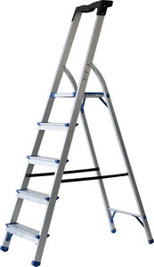 pavo Echelle repliable, 5 niveaux, argent/bleu