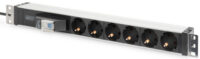 DIGITUS 19" Steckdosenleiste, 6-fach, 1HE, mit Schalter