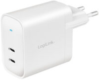 LogiLink Adaptateur de prise USB, 2x USB-C PD, 40 W, blanc