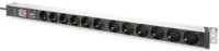 DIGITUS 19" Steckdosenleiste, 12-fach, mit Schalter
