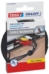 tesa On & Off Serre-câbles Cable Manager Universal, noir
