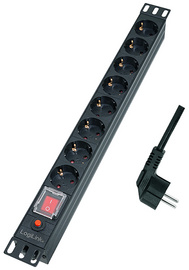 LogiLink 19" Steckdosenleiste 8-fach, Überspannungsschutz