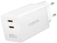 LogiLink Chargeur secteur USB, 2x USB-C PD, 65 W, blanc