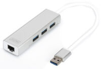 DIGITUS Hub USB 3.0 & adaptateur LAN Gigabit, 3 ports