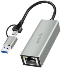 LogiLink USB-C - Gigabit Ethernet-Adapter, grau