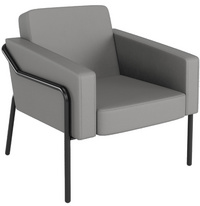 PAPERFLOW Fauteuil visiteur MEDSO KLASSIK L simili-cuir gris