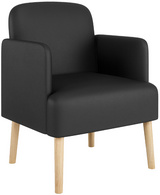 PAPERFLOW Fauteuil visiteur Brooks, simili cuir, noir