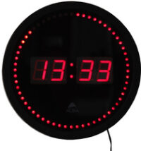 ALBA Horloge murale "HORLED", à quartz, en plastique, noir