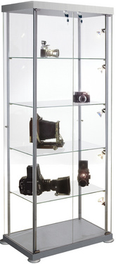 kerkmann Vitrine rectangulaire expoline, 4 étagères en verre