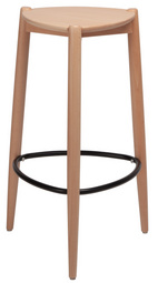 PAPERFLOW Chaise de bar LUCK, set de 2, en hêtre