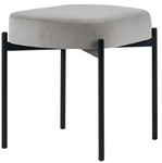 PAPERFLOW Banc oval GAIA, taille S, habillage velours, gris