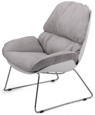 PAPERFLOW Fauteuil visiteur LAZY, blanc/gris