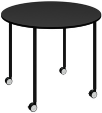 PAPERFLOW Table mobile FLEX OFFICE, ronde, 960 mm, blanc – Image 2