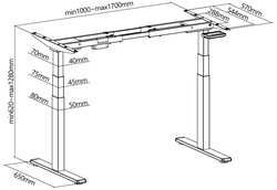LogiLink Piètement de bureau,hauteur réglable électriquement – Image 4