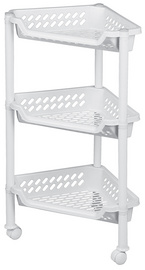 plast team Chariot de rangement, à 3 corbeilles, blanc