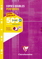 Clairefontaine Copies doubles perforées, A4, séyès