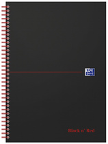 Oxford Cahier à spirale Black n' Red, A5, ligné, carton