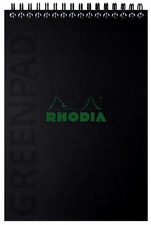 RHODIA Bloc reliure intégrale GREENPAD, A5+, ligné, noir