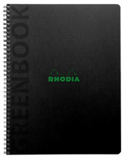RHODIA Cahier à spirale GREENPAD, A5+, ligné, noir