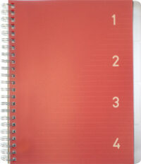 kangaro Cahier à spirale 4en1, A5, ligné, 200 pages, rouge