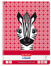 herlitz Cahier spiralé "Cute Animals Zebra", A4, quadrillé