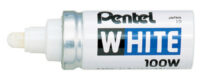 Pentel Marqueur permanent X100W, pointe ogive, 1,3 mm, blanc