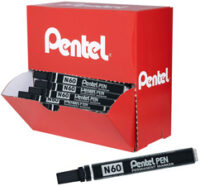 Pentel Marqueur permanent N60, boîte présentoir de 36, noir