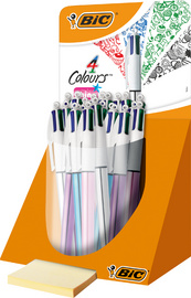 BIC Stylo à bille rétractable 4 Colours "Shine", présentoir