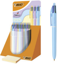 BIC Stylo à bille 4 Colours Pastel, présentoir de 30