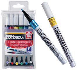 SAKURA Marqueur permanent Pen-Touch Fin, étui de 6