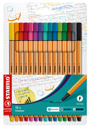 STABILO Feutre à pointe fine point 88, étui carton de 15