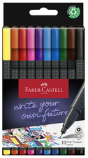 FABER-CASTELL Feutre pointe fine GRIP FINEPEN, étui de 10