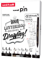 uni-ball Coffret d'initiation uni pin "LETTERING", 9 pièces