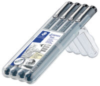 STAEDTLER Feutre à pigment, étui de 4, noir