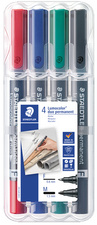STAEDTLER Marqueur permanent 348 Lumocolor duo, étui de 4