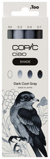 COPIC Marqueur ciao, kit 3+1 SHADE "Dark Cool Gray