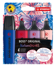STABILO Surligneur BOSS ORIGINAL NatureCOLORS, étui de 4