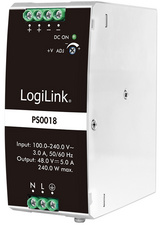 LogiLink Bloc d'alimentation pour rail DIN, 240W, 48V, blanc