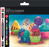 Marabu Marqueur Sketch Graphix "SUGARHOLIC", étui de 12