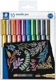 STAEDTLER Marqueur permanent Metallic, pointe ronde, étui 10