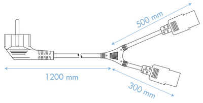 LogiLink Câble d'alimentation Y, 1 guide contact - 2 fiches – Image 2