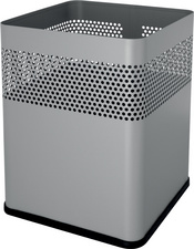 helit Corbeille à papier en acier "the dot", 18 L,gris moyen