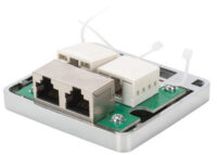 DIGITUS Boîtier en saillie Cat.6, 2 x RJ45, blindé, argent