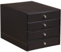 RHODIA Trieur 4 tiroirs, en simili cuir, noir