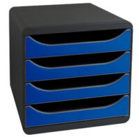 EXACOMPTA Module de classement BIG-BOX, 4 tiroirs,bleu royal